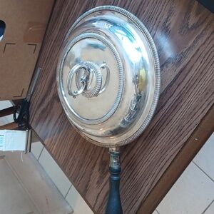 HARRODS SILVER PLATED A1 Covered Warming Pan, 10" Diameter
